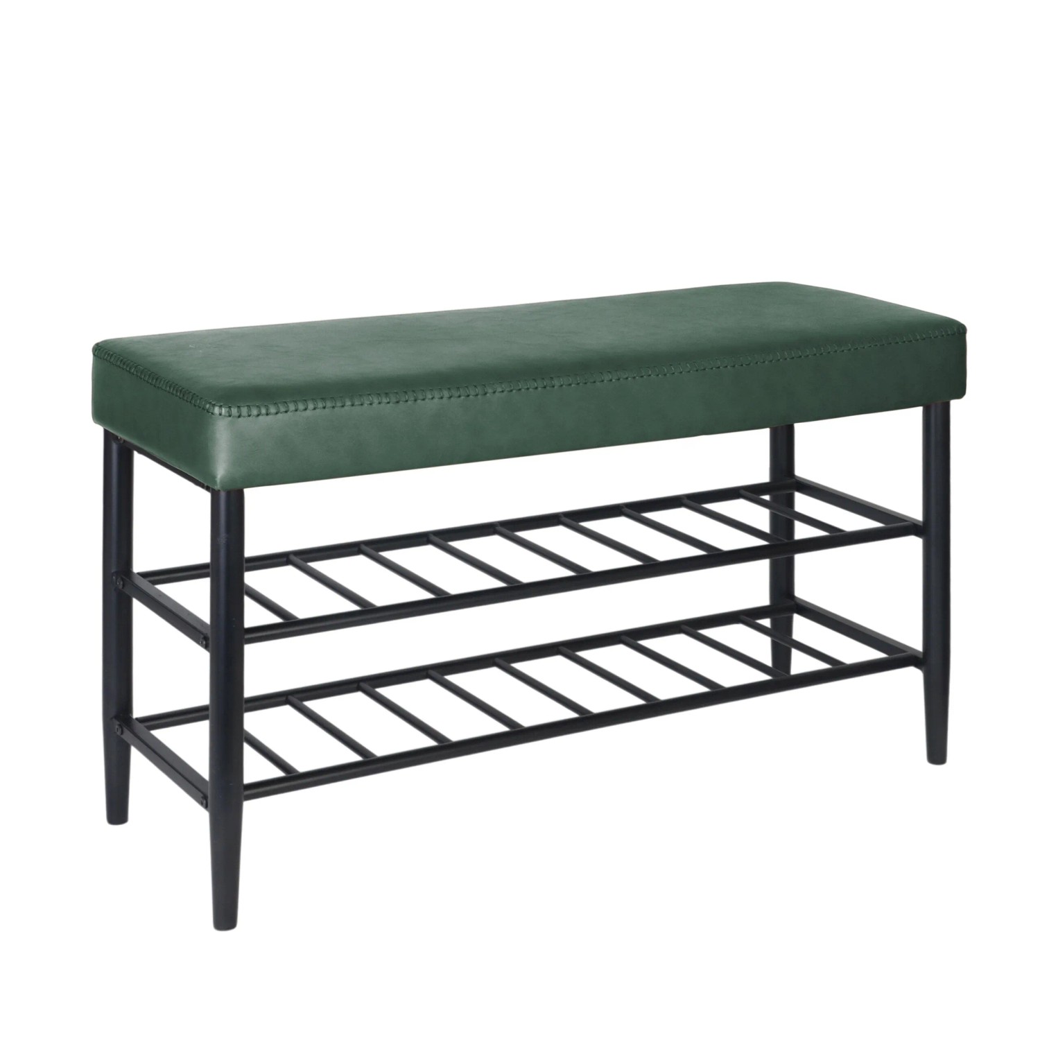 Relaxdays Schuhbank Eisen Grün 2 Ablagen 50 cm x 80 cm x 30 cm 6 kg