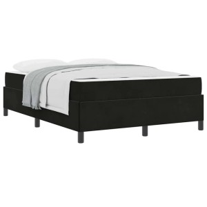 Schwarzes vidaXL Bett mit Matratze, Stoffbezug, 160x200 cm. Modernes Design für Ihr Schlafzimmer.
