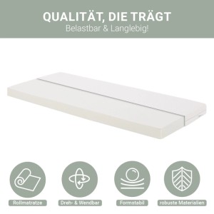 Homestyle4u Matratze Kindermatratze 80x200 Höhe 10 cm h2 Schaumstoff 3089