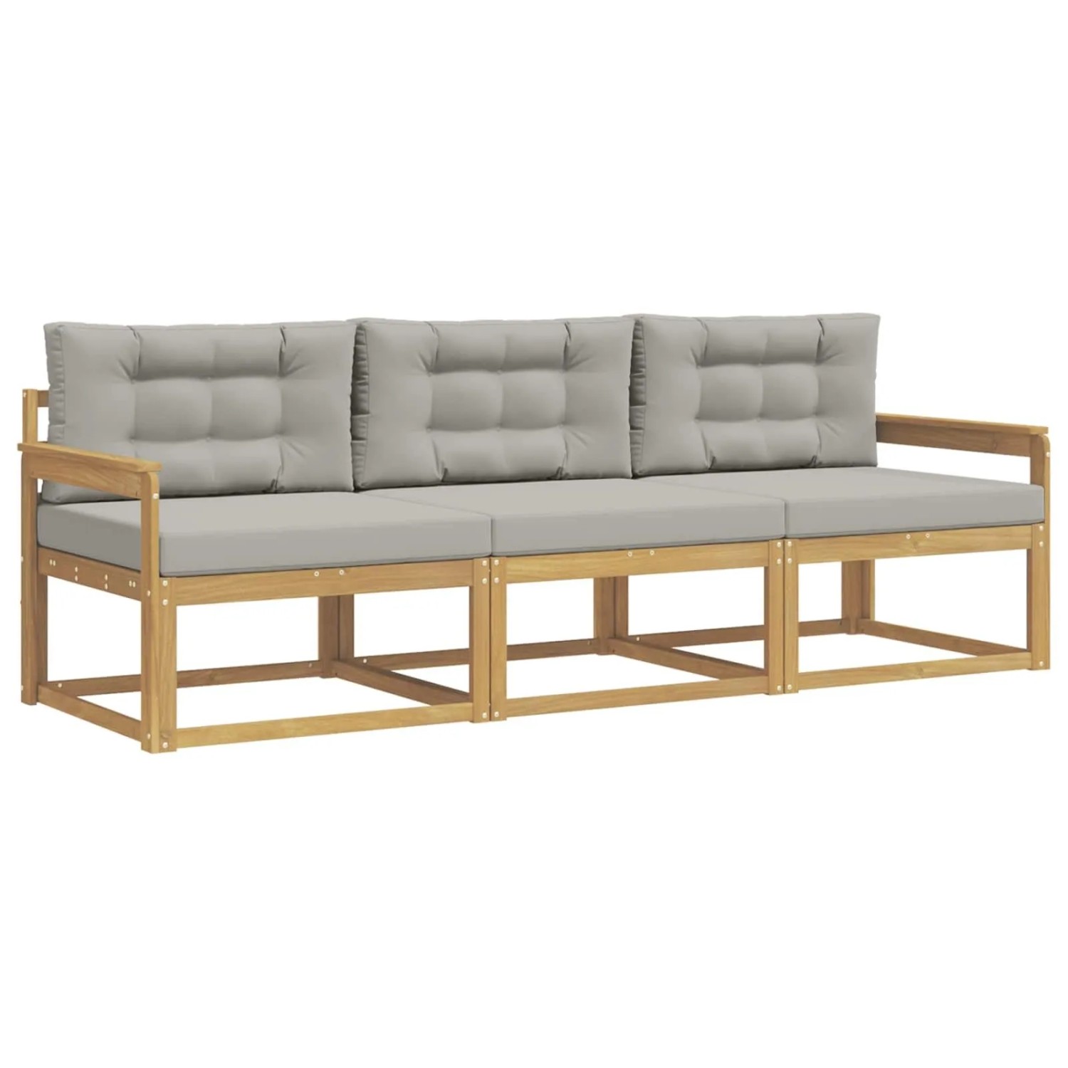 vidaXL Outdoor-Sofagarnitur 3 Stk Weiß und Hellgrau Polyester 3385980