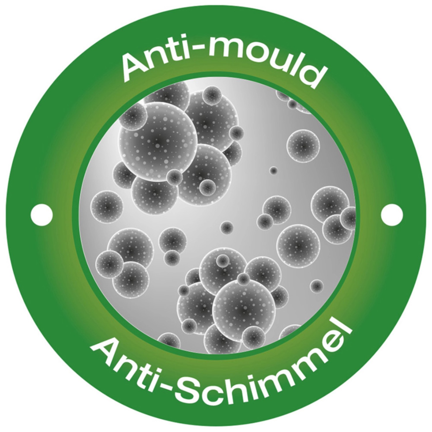 Symbol für Anti-Schimmel-Effekt des SANILO Duschvorhangs.