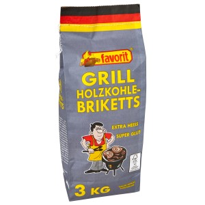 Sack Favorit Grillbrikett 3 kg FSC® Holzkohle-Briketts für extra heiße Glut.