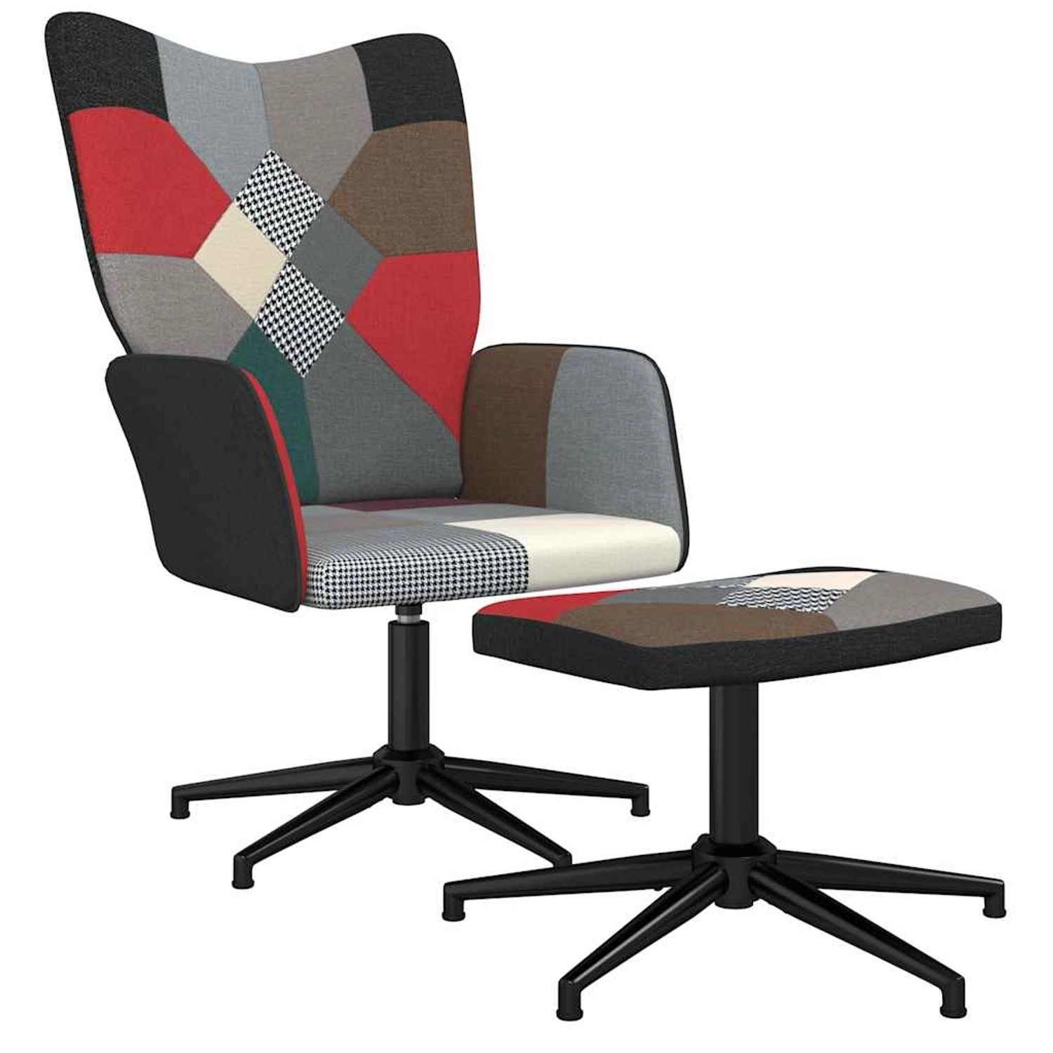 vidaXL Relaxsessel mit Hocker Patchwork Stoff 328200 günstig online kaufen