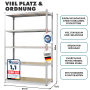 Verzinktes KARAT Schwerlastregal (200x120x60 cm) mit 5 Böden, Traglast 1250 kg. Ideal für Lager und Werkstatt.