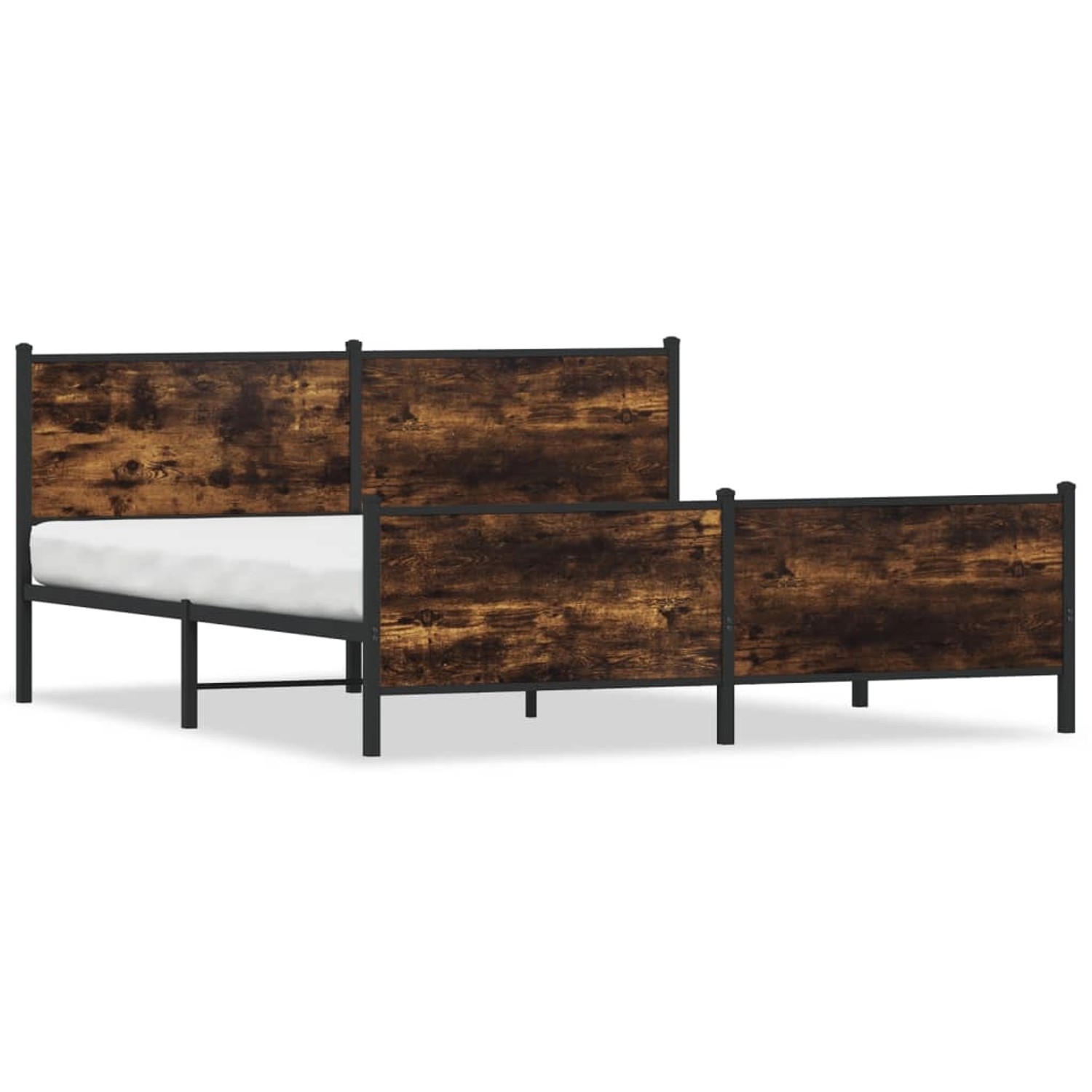 vidaXL Metallbett ohne Matratze Räuchereiche 200x200 cm 3301358 günstig online kaufen