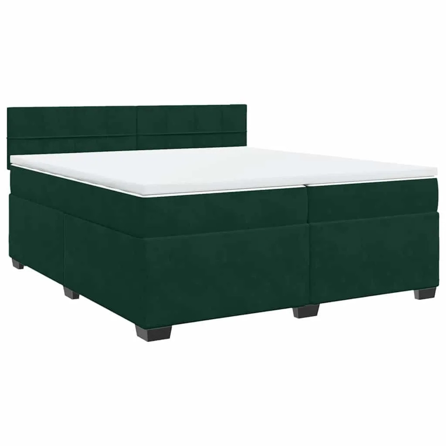 vidaXL Boxspringbett mit Matratze Dunkelgrün 200x200 cm Samt 3288705