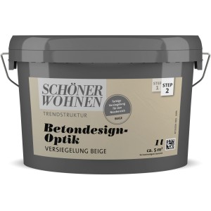 Eimer Schöner Wohnen Betondesign-Optik Versiegelung Beige für Effektfarben.