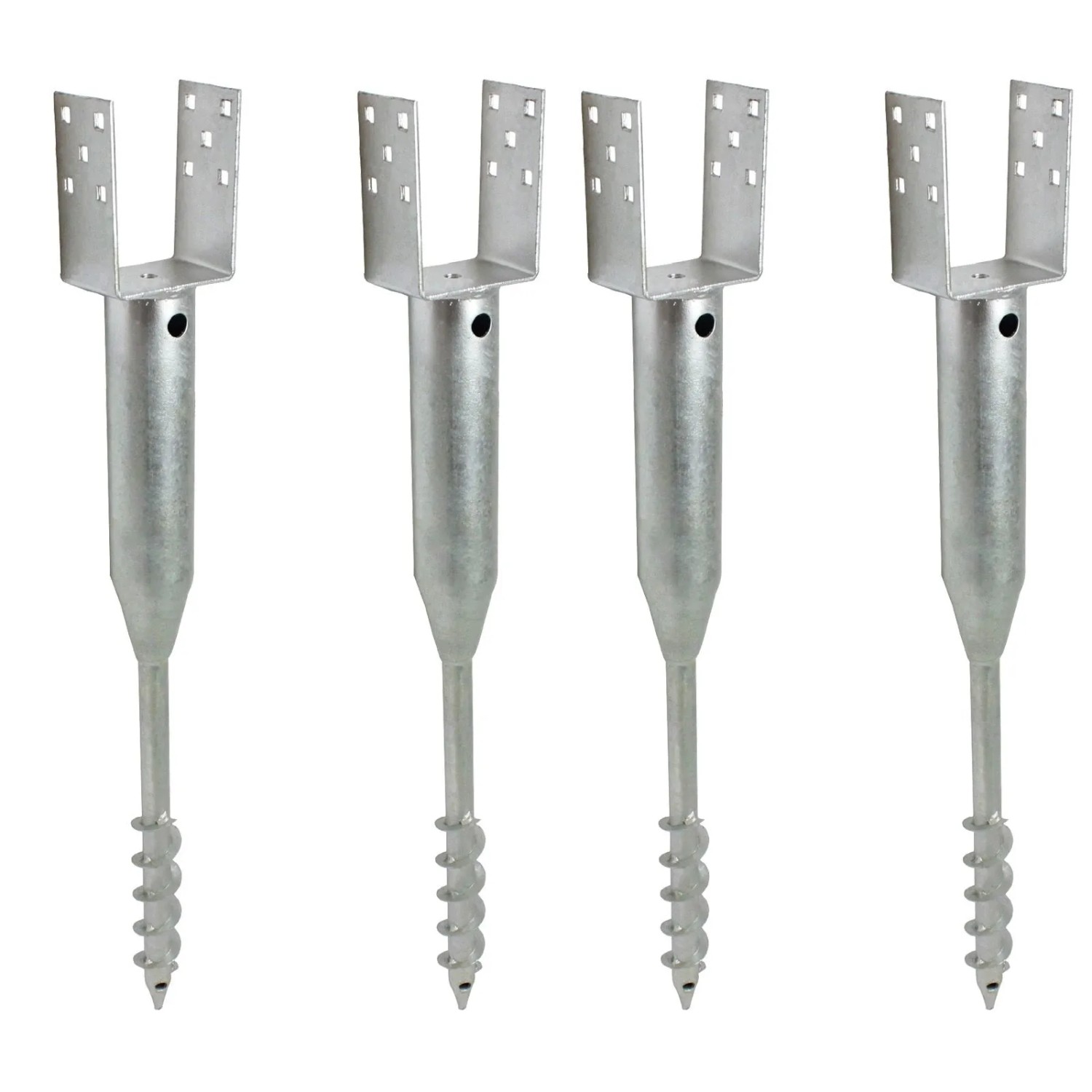 Thumbnail - TRUTZHOLM 4x U Profil Bodenhülse Zum Einschrauben 10x10cm 86,5cm Lang Feuerverzinkt