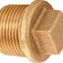 LUX Gewinde-Stopfen 30,3 mm (R 1) aus Rotguss, Detailaufnahme.