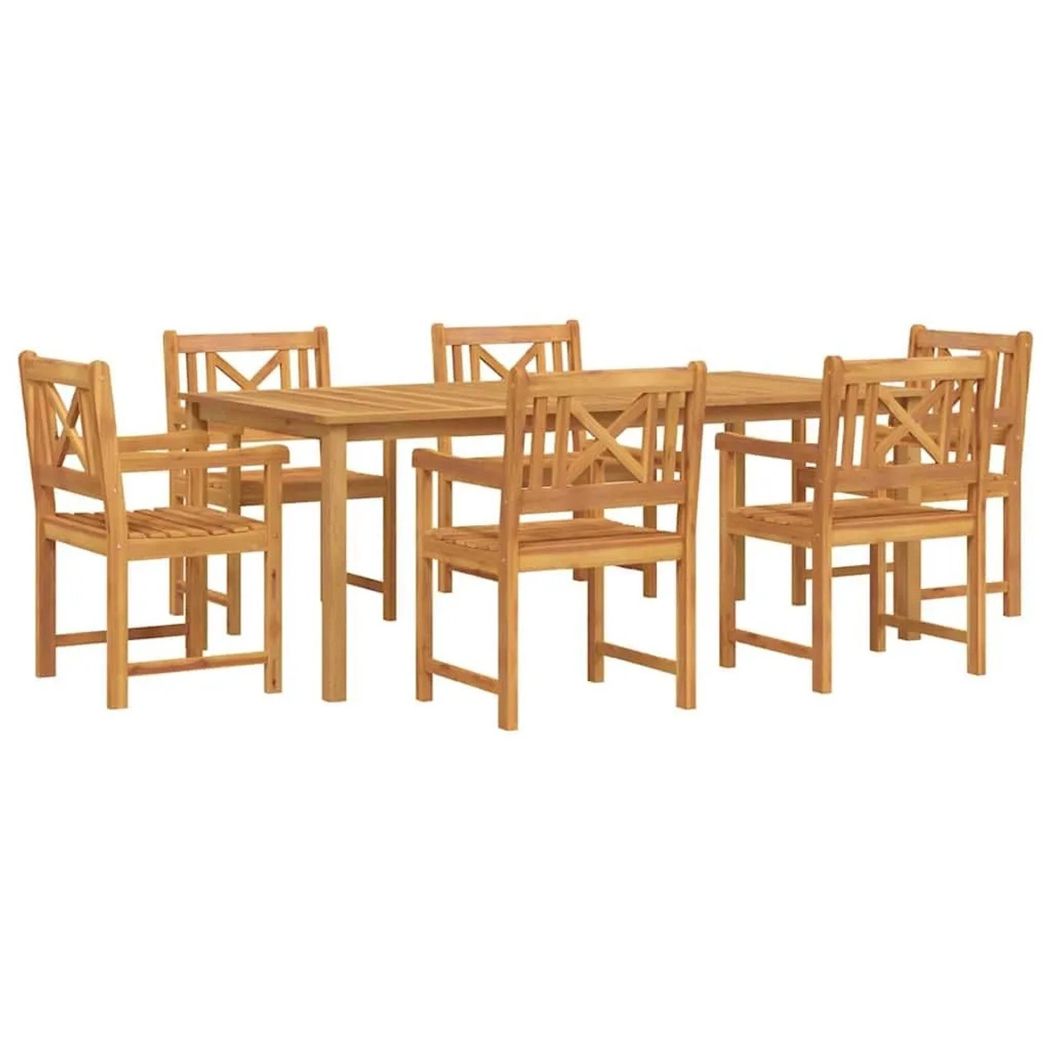 vidaXL Garten Essgruppe 7-Tlg Braun Akazie Massivholz 3375654 günstig online kaufen