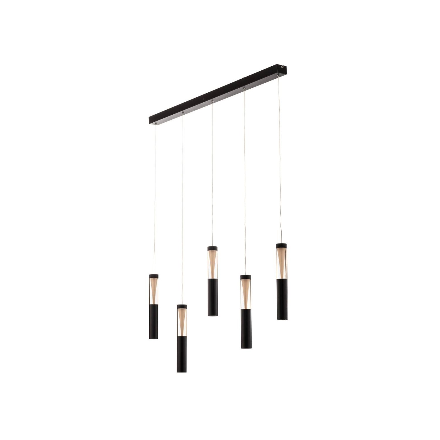 Lucande LED Danson 9648004 Modern in Schwarz aus Metall 5-flammig Küchenleu günstig online kaufen