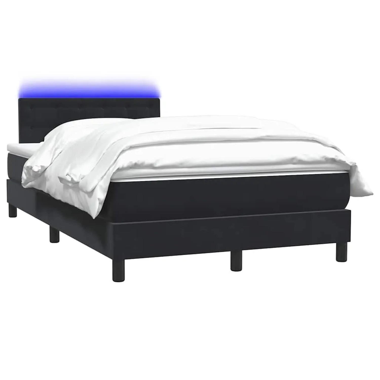 vidaXL Boxspringbett mit Matratze & LED Schwarz 120x210 cm Samt 3317261 günstig online kaufen