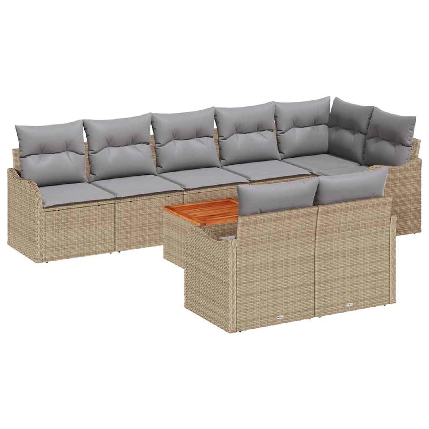 vidaXL Garten-Sofa-Set 9-Tlg Beige Weiß 3356138 günstig online kaufen