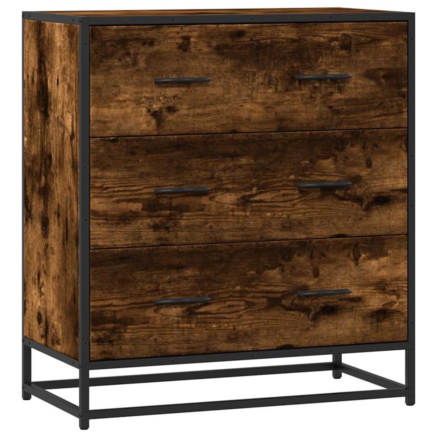 vidaXL Sideboard Räuchereiche 68x35x76 cm Holzwerkstoff und Metall 848971