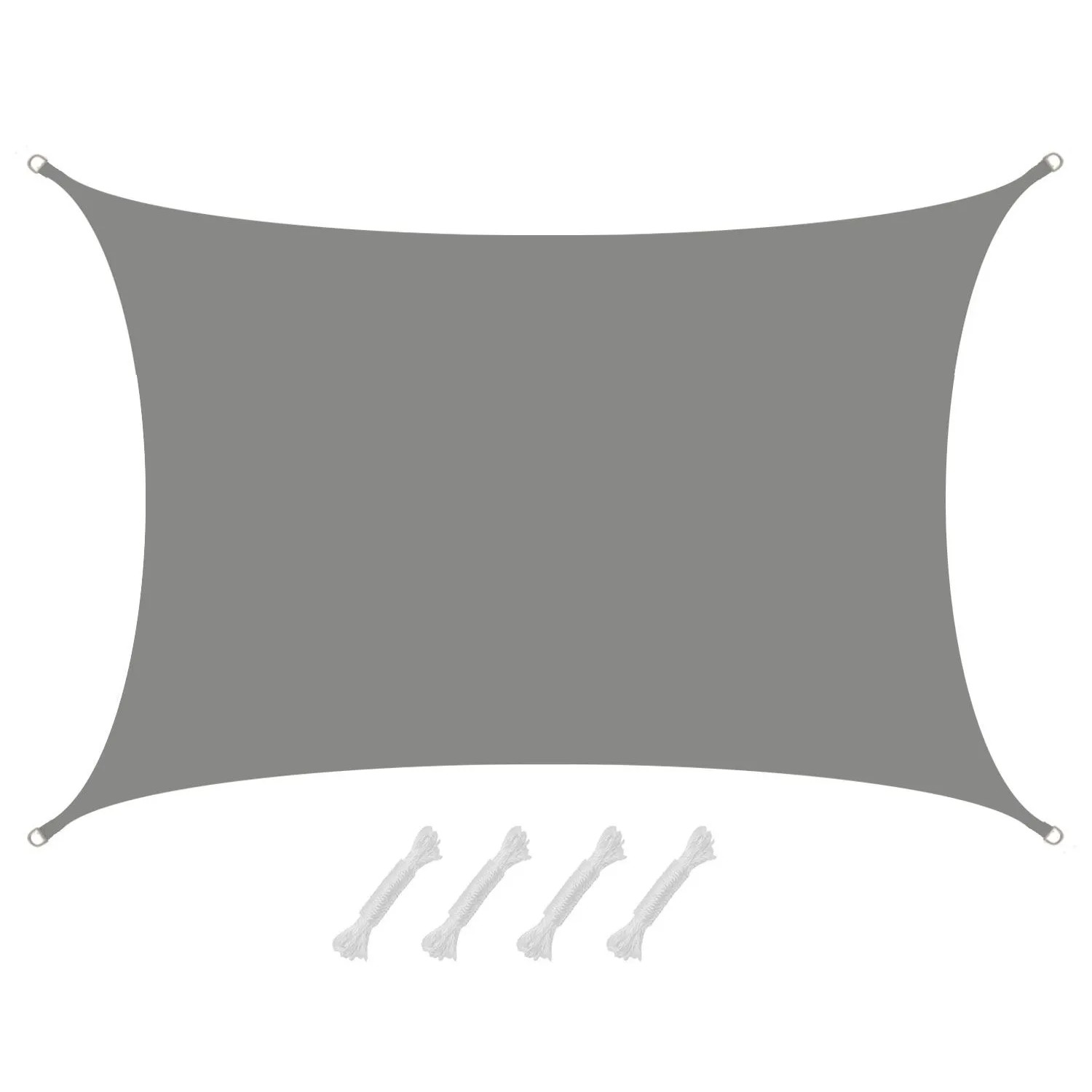 AMANKA Polyester Sonnensegel Wasserdicht - 5 x 3 m Rechteckig Grau