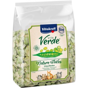 Vitakraft Vita Verde Nature Flakes Erbse, Ergänzungsfutter für Nager im transparenten Beutel.