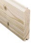 Detailaufnahme einer Wandbohle aus Fichtenholz für das Skan Holz Gartenhaus.