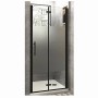 Duschparadies Duschtür Nischentür Falttür 90x195cm,Schwarz,6mm Nano Glas Dusche