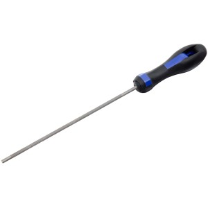 LUX Feile für Sägeketten, 4,8 mm, 200 mm, mit blau-schwarzem Comfort-Griff.