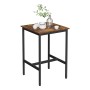 Quadratischer Vasagle Bartisch in Braun-Schwarz, 60x60x92 cm, mit Deko.