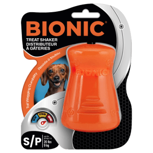 Bionic Treat Shaker Hundespielzeug, orange, robustes Wasserspielzeug für Hunde.