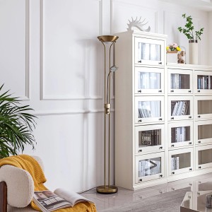 Lindby LED Stehlampe Josefin 10017423 Dimmbar Modern in Bronze aus Metall 2-flammig Wohnzimmerleuchte