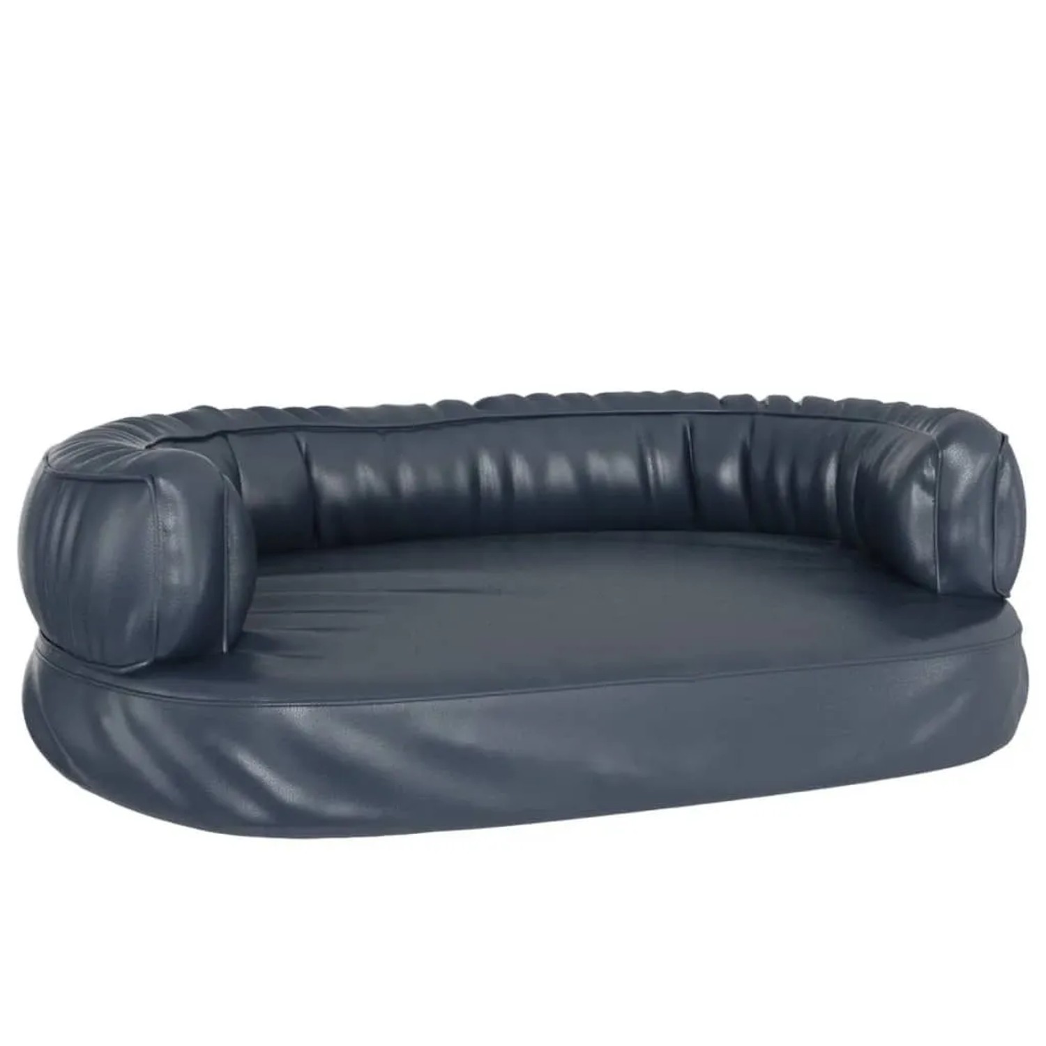 vidaXL Hundebett Ergonomisch Schaumstoff Dunkelblau 75x53cm Kunstleder 171314