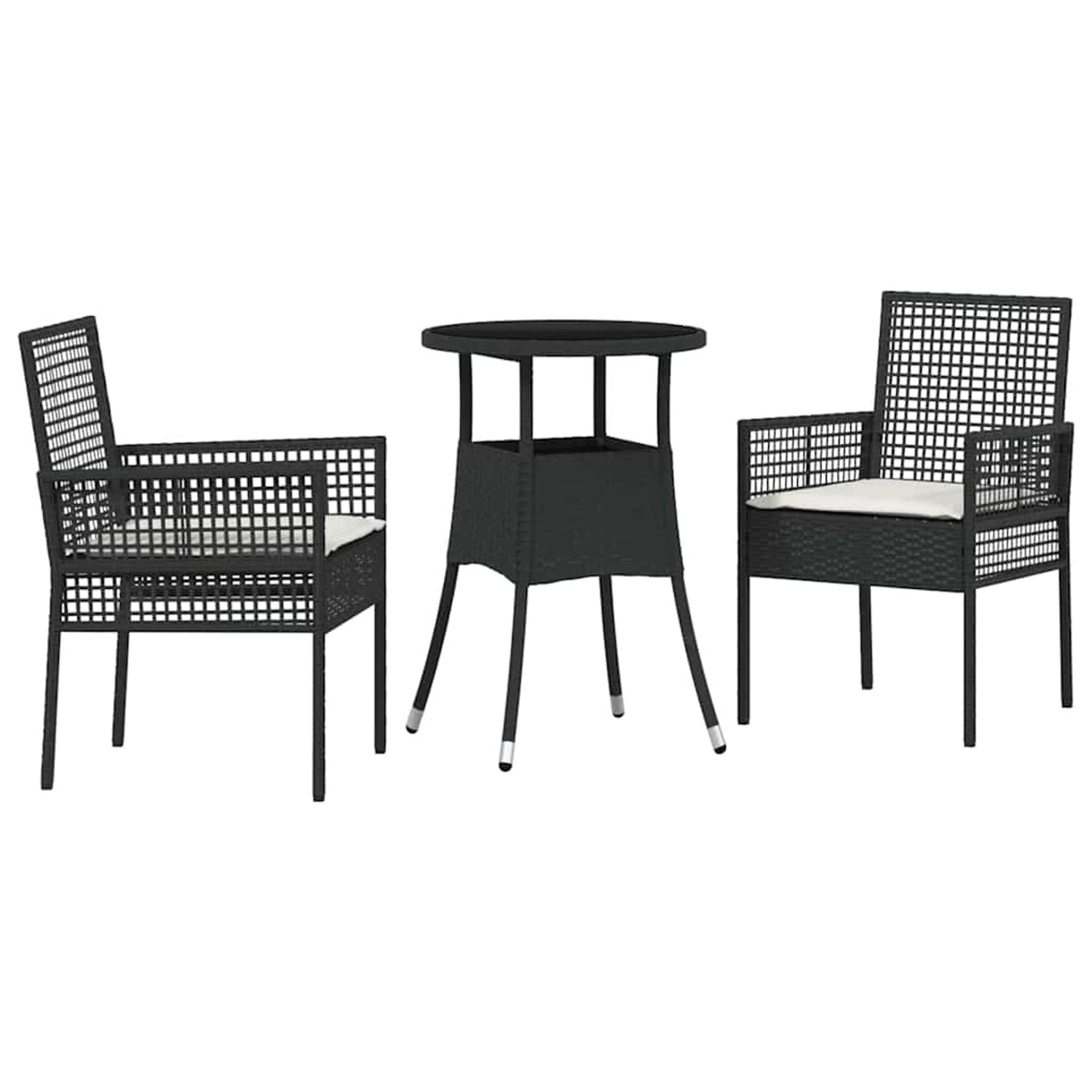vidaXL Garten Essgruppe 3-Tlg Schwarz Poly Rattan 3334941 günstig online kaufen