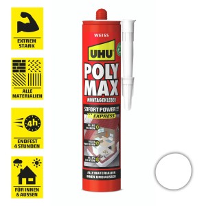 UHU Poly Max Montagekleber Sofort Power Weiß 425 g