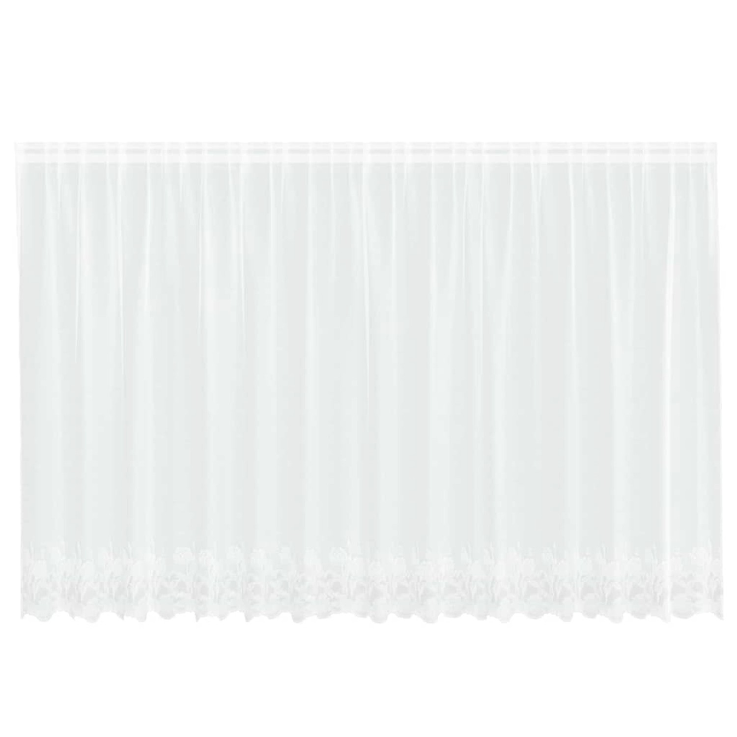 vidaXL Spitzenvorhang mit Vorhängen Weiß 400x180cm Polyester 4107792 günstig online kaufen