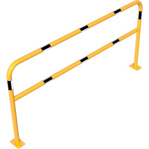 Gelb-schwarzer Schake Rohrbügel (2000x1000mm) zum Aufdübeln, Baugeräte für Absperrungen.