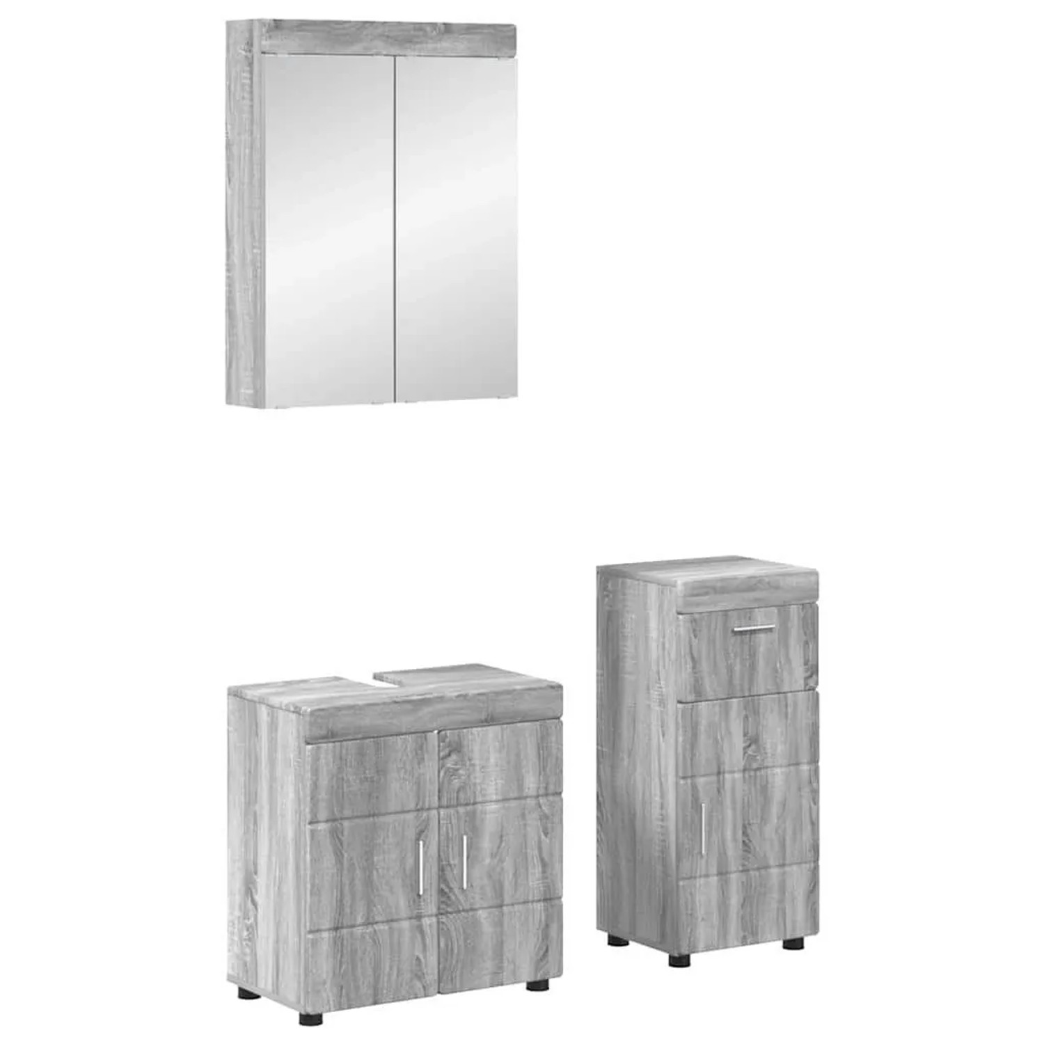 vidaXL Badezimmermöbel-Set mit Regal TULUM Graues Sonoma Holzwerkstoff 3398030