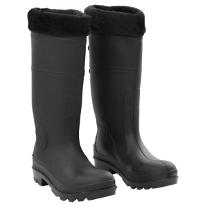 vidaXL Gummistiefel mit Herausnehmbarem Innenfutter Schwarz Größe 38 PVC 137596