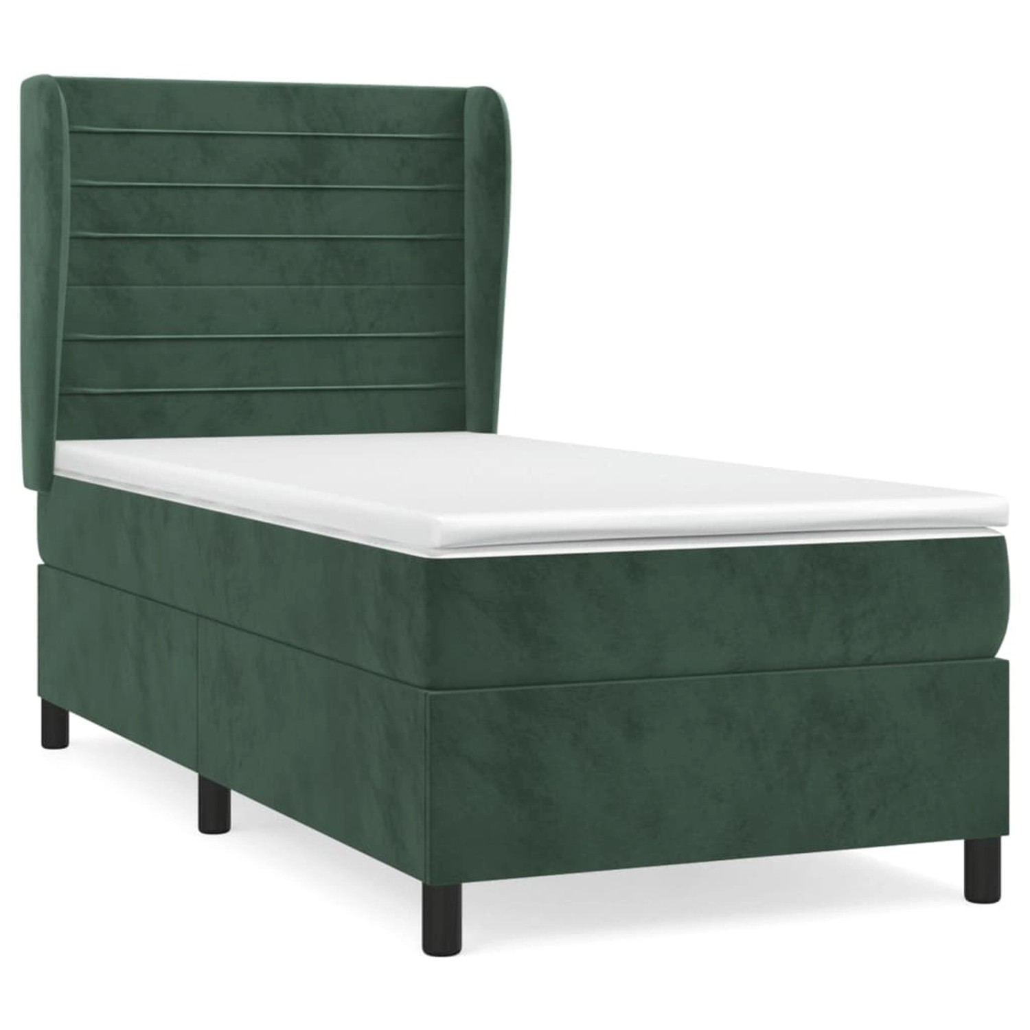 vidaXL Boxspringbett mit Matratze Dunkelgrün 80x200 cm Samt 3129240 günstig online kaufen