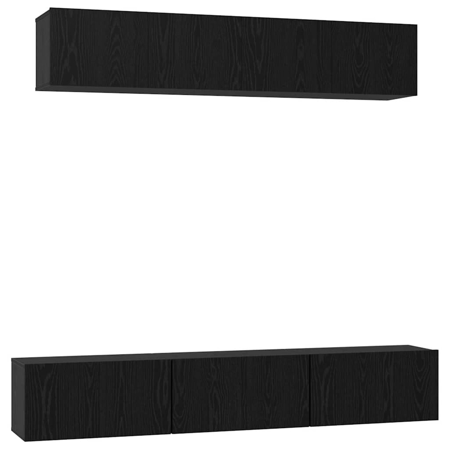vidaXL TV-Schrank-Set 5-Tlg Schwarz Eichen-Optik Holzwerkstoff 3393406