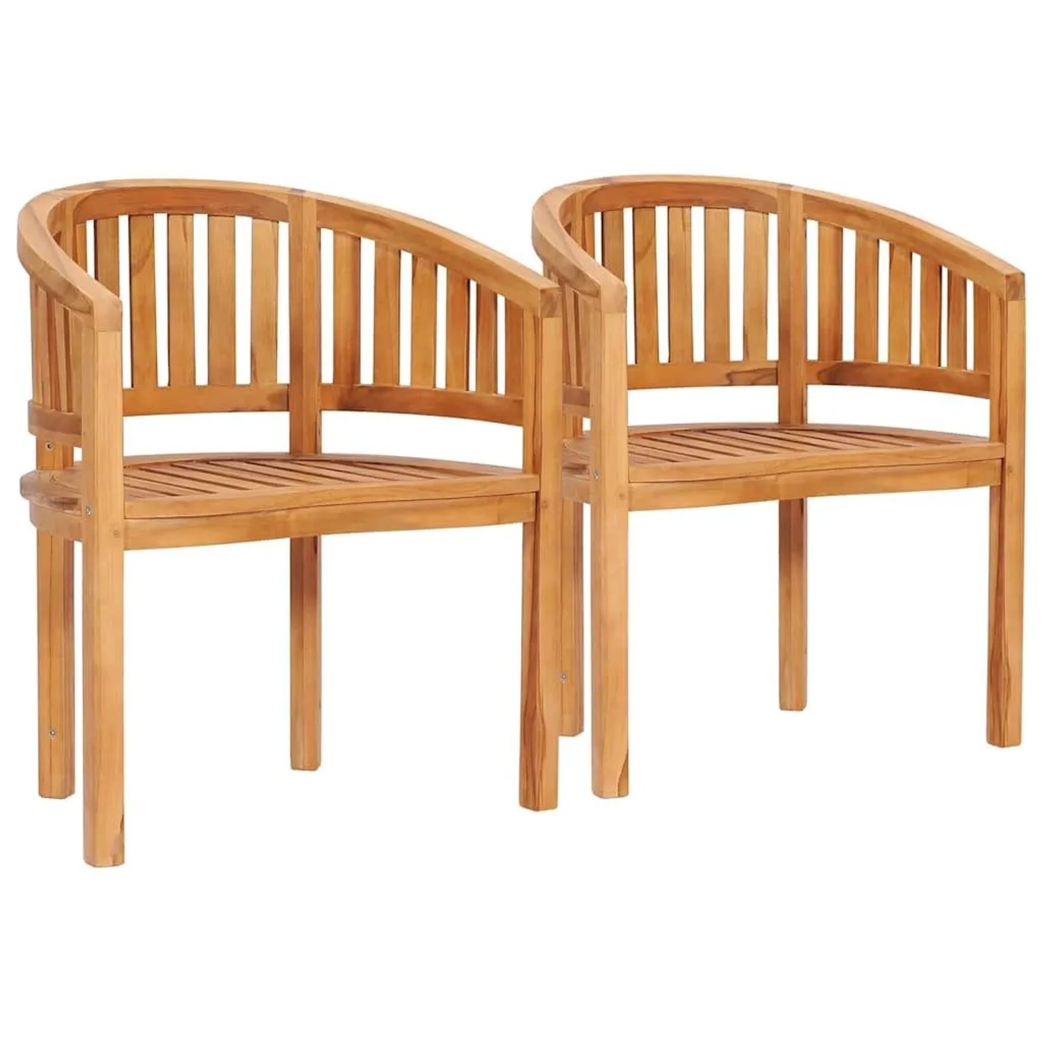 vidaXL Bananenstühle 2 Stk Massivholz Teak 48019