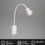 Weiße Briloner LED-Bettleuchte Tusi mit Flexarm und Touchfunktion als Wandlampe.