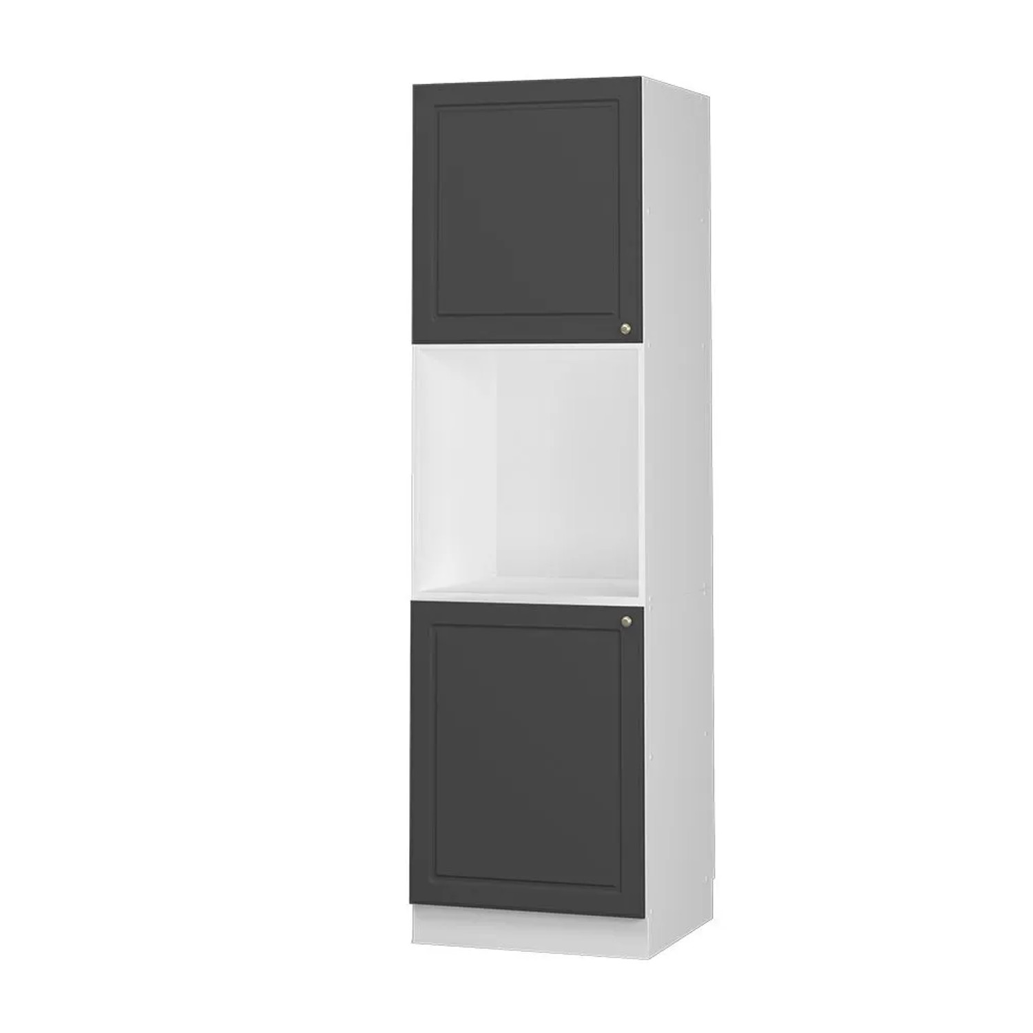 Vicco Herdumbauschrank Fame-Line Herdschrank Anthrazit-Gold Weiß 60 cm Offen