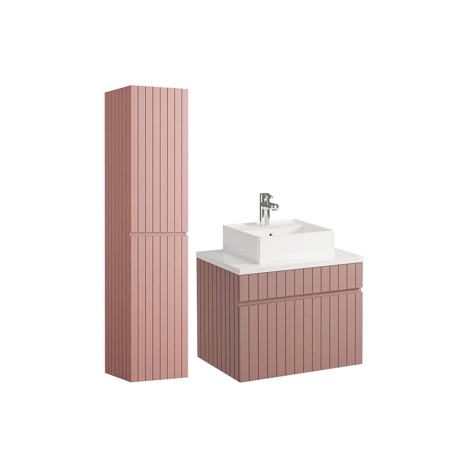 Vente-unique Badmöbel-Set Satara Puderrosa 60 cm