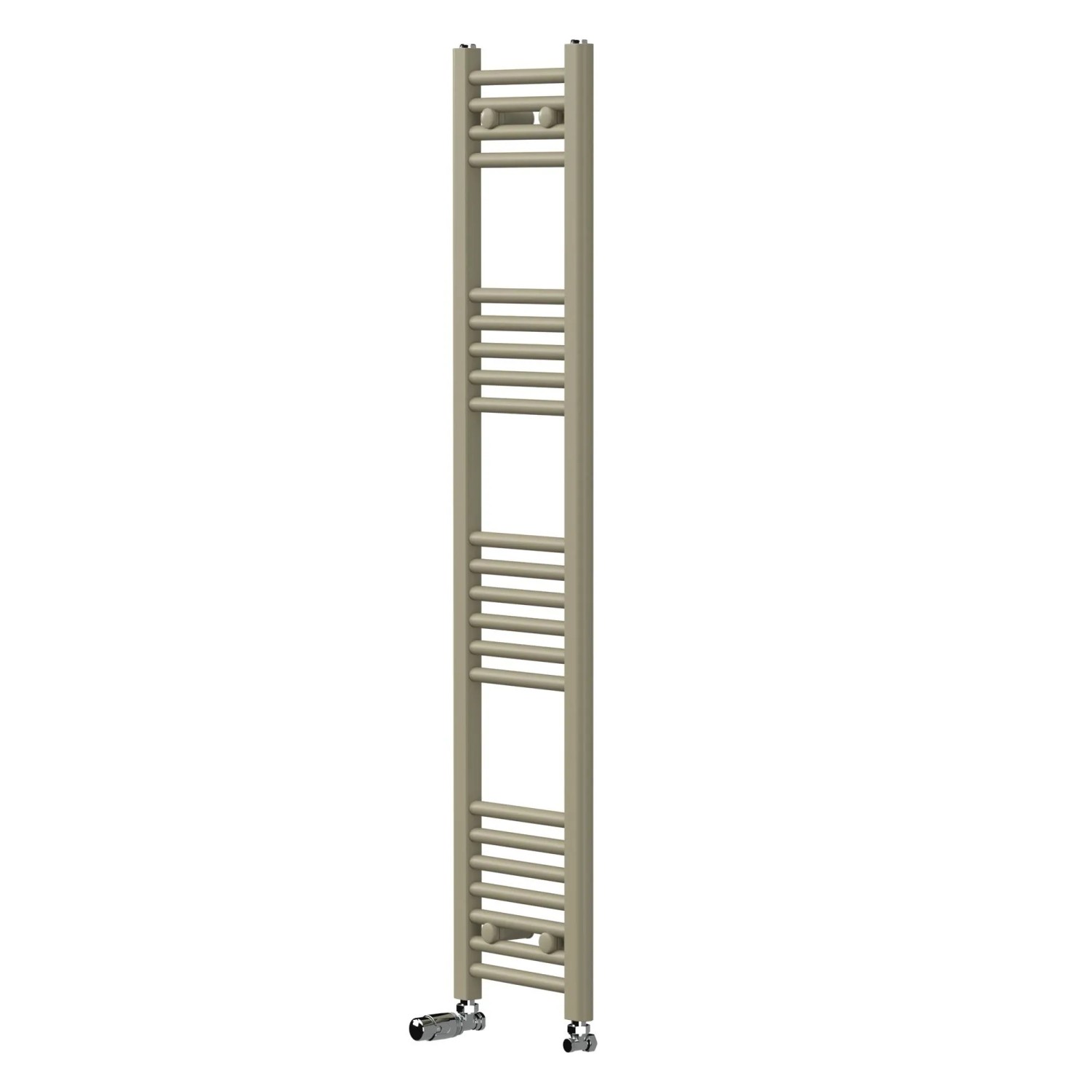 LuxeBath Handtuchheizkörper 300 x 1400 mm Beige mit Thermostatventil Badheizkörper Gerade Seitenanschluss