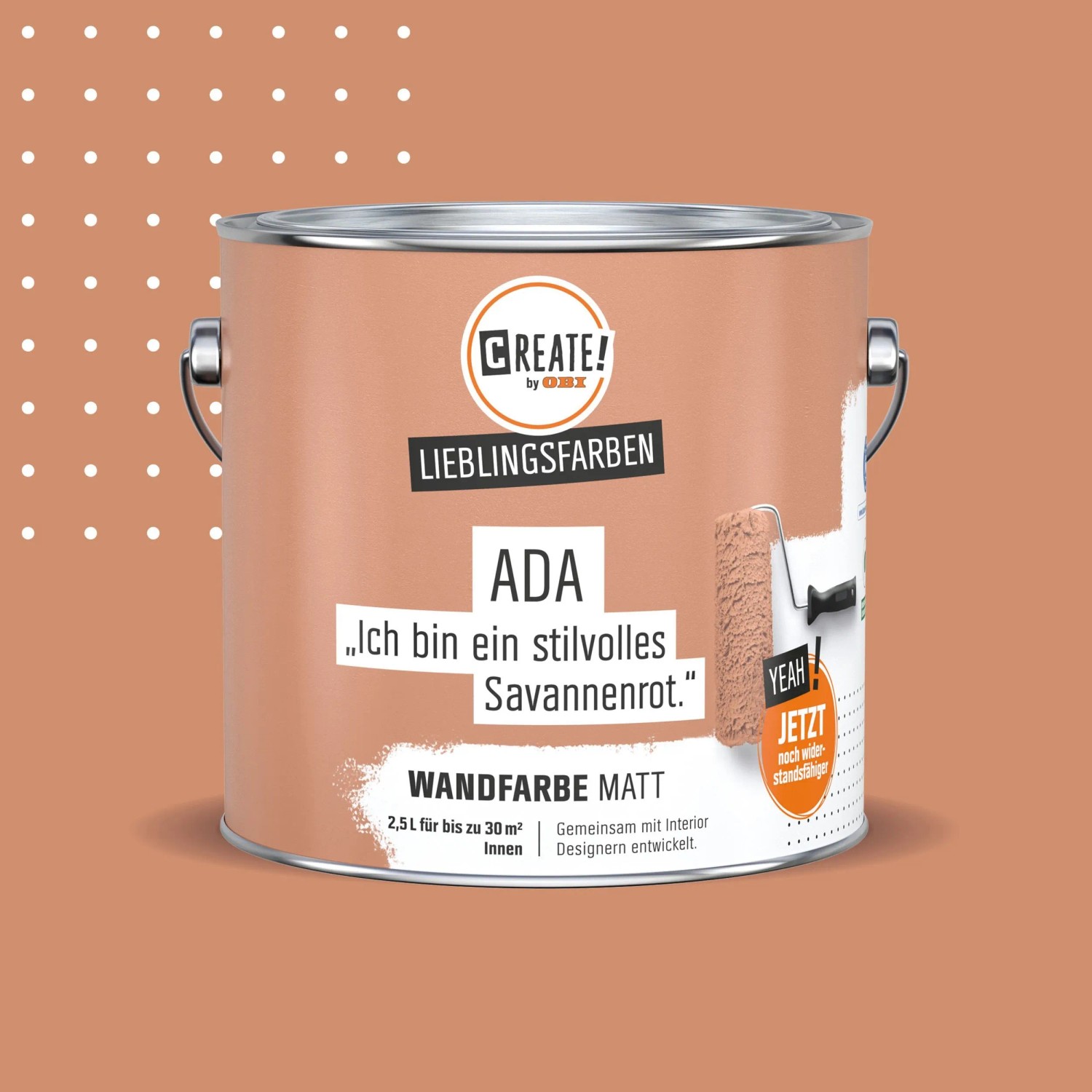 CREATE! by OBI Wandfarbe Lieblingsfarbe Ada Savannenrot Matt 2,5 l