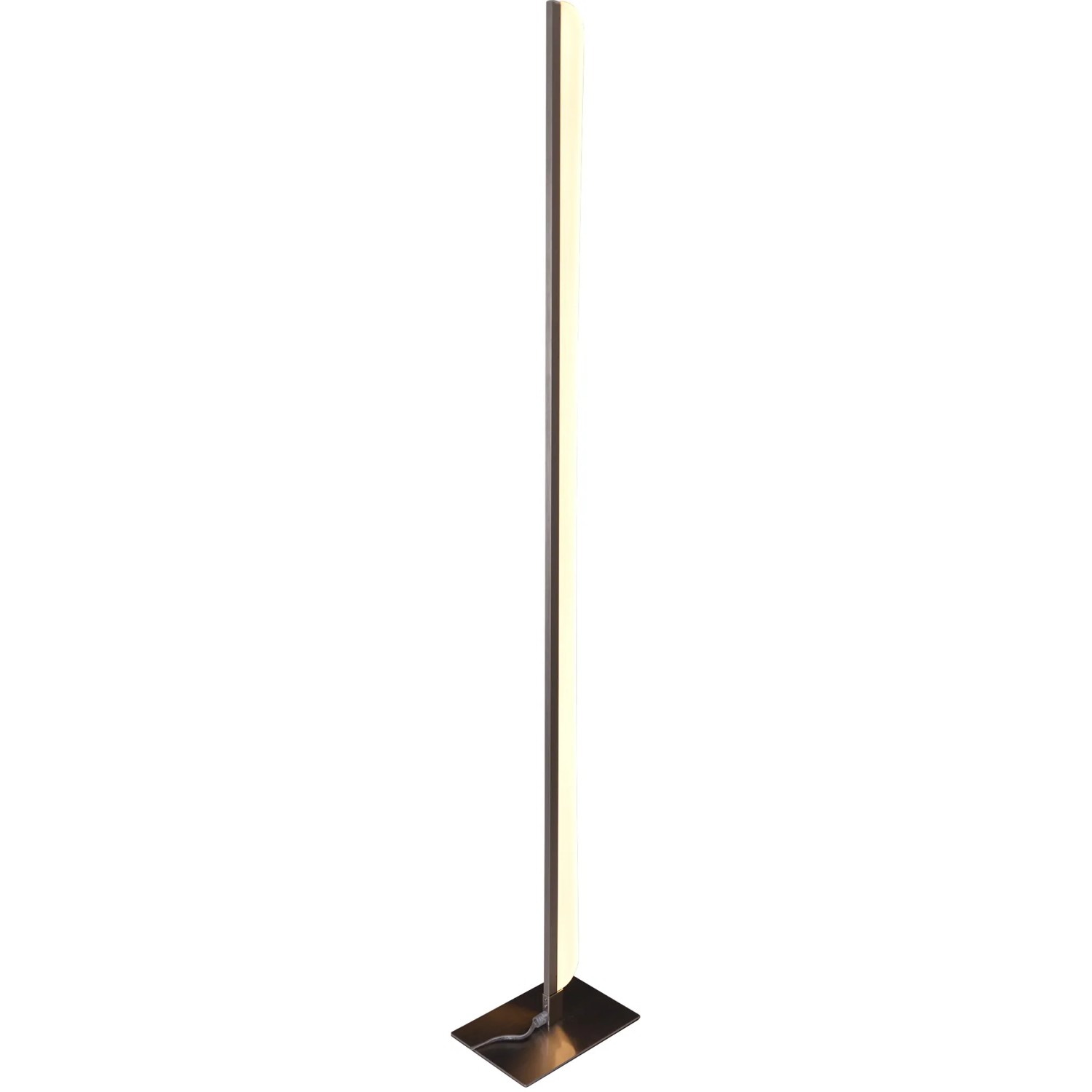 Schlichte LED-Stehleuchte Bones 2 von Näve in Chrom mit warmweißem Licht für Wohnräume.