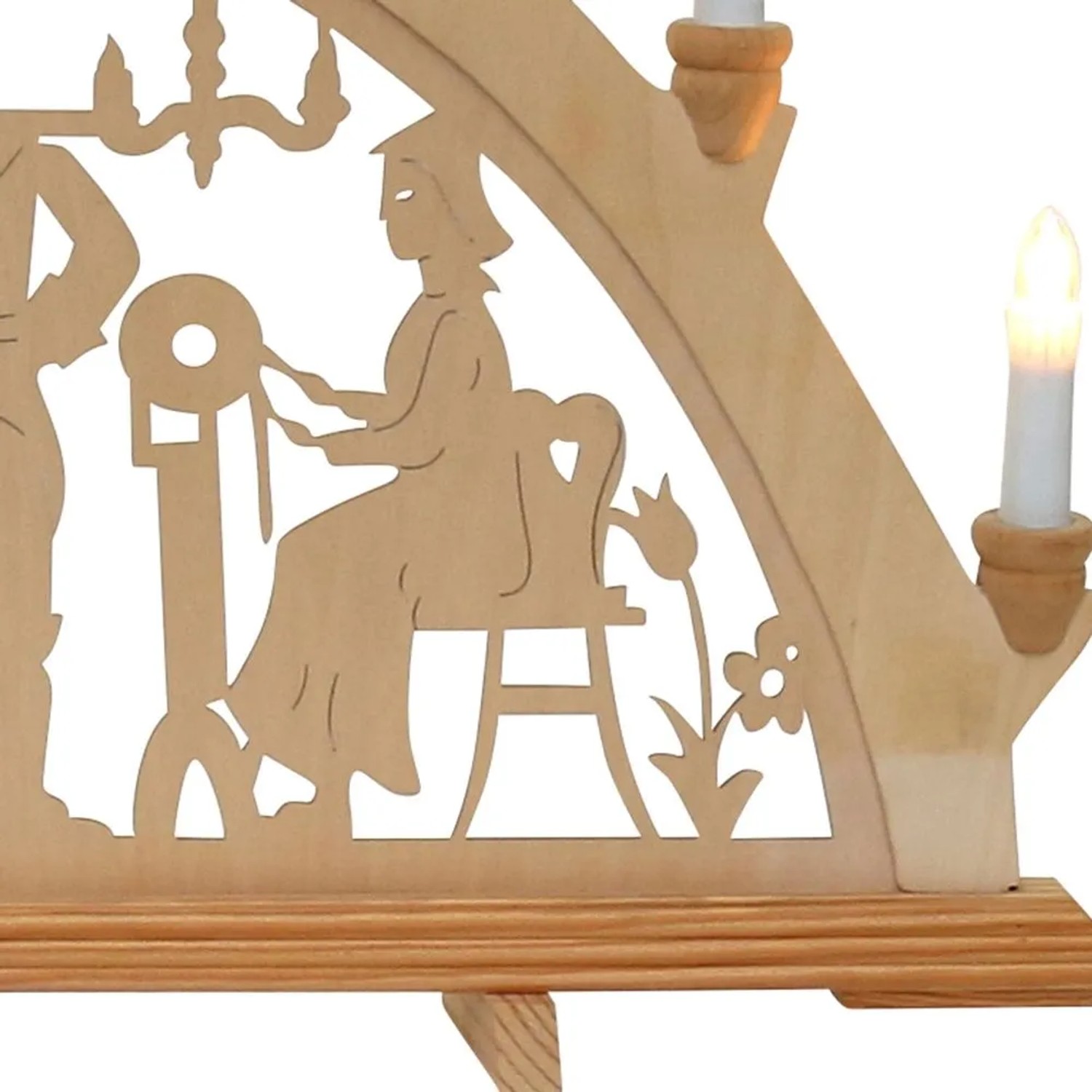 Dekohelden24 XXL Leuchterbogen Schwippbogen Lichterbogen Fensterbogen Schwibbogen Motiv Bergleute mit Spitzkerzen Wechselbar L/B/H 71 x 4 x 40 cm_4