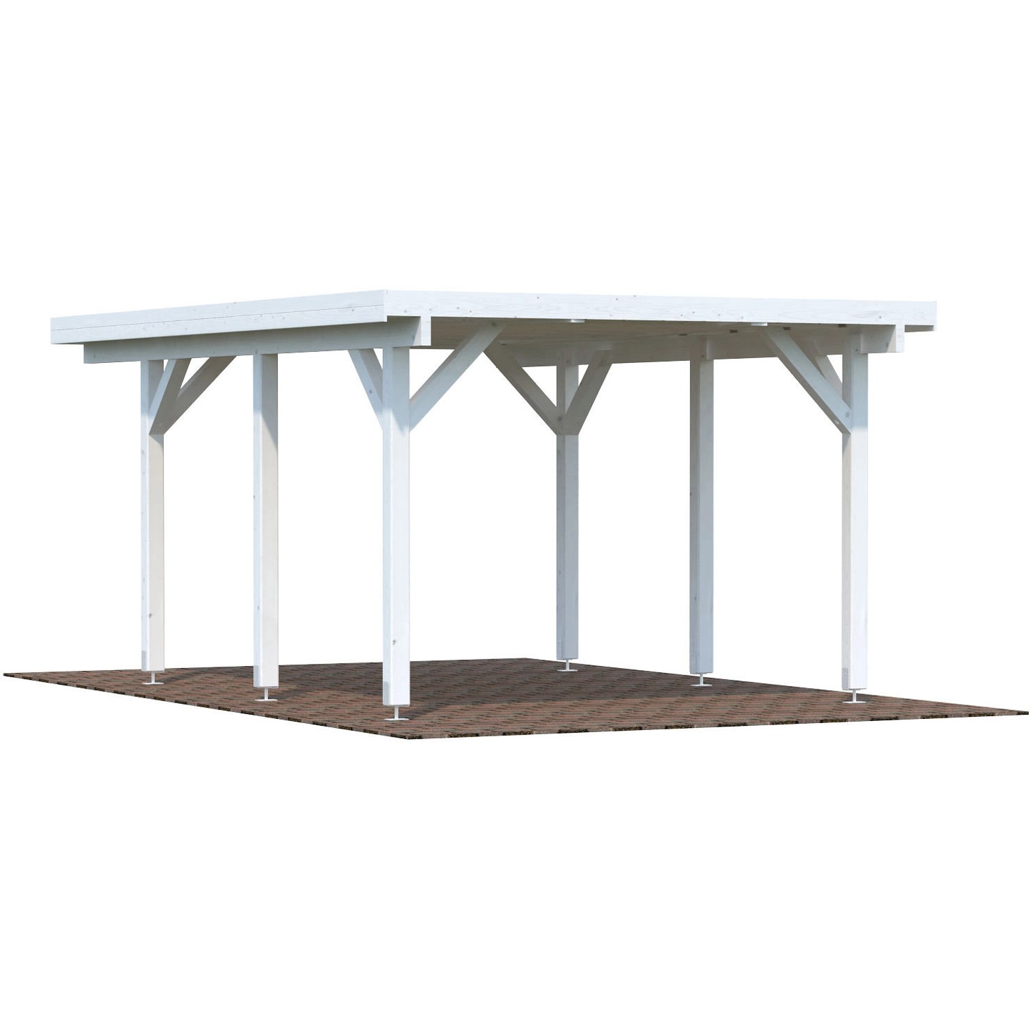 Palmako Carport Karl 11,7 m² Weiß Grundiert 360 cm x 512 cm