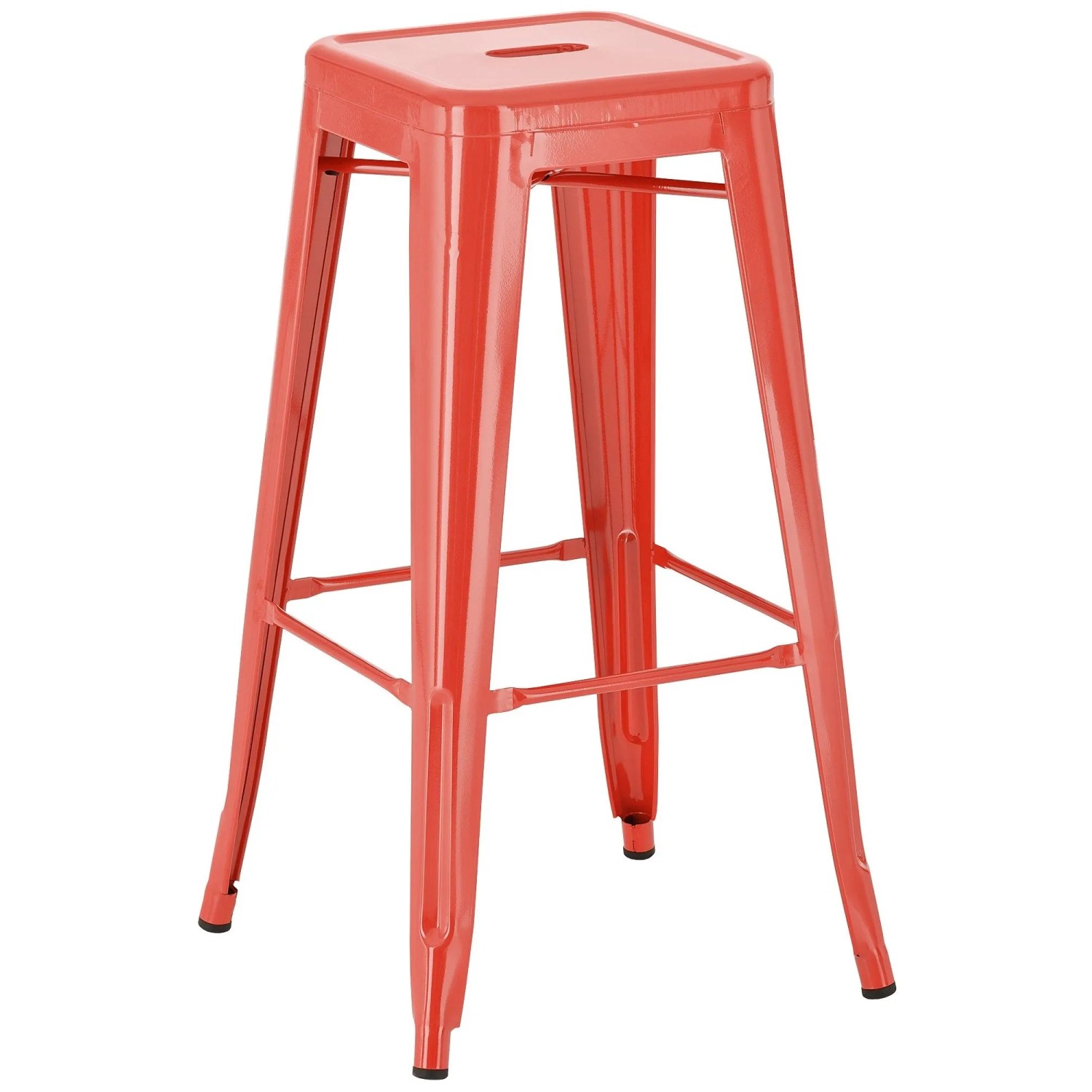 DELUKE Barhocker DOLAN Metall Rot 43x43x76cm Barstuhl Tresenhocker Tresenstuhl