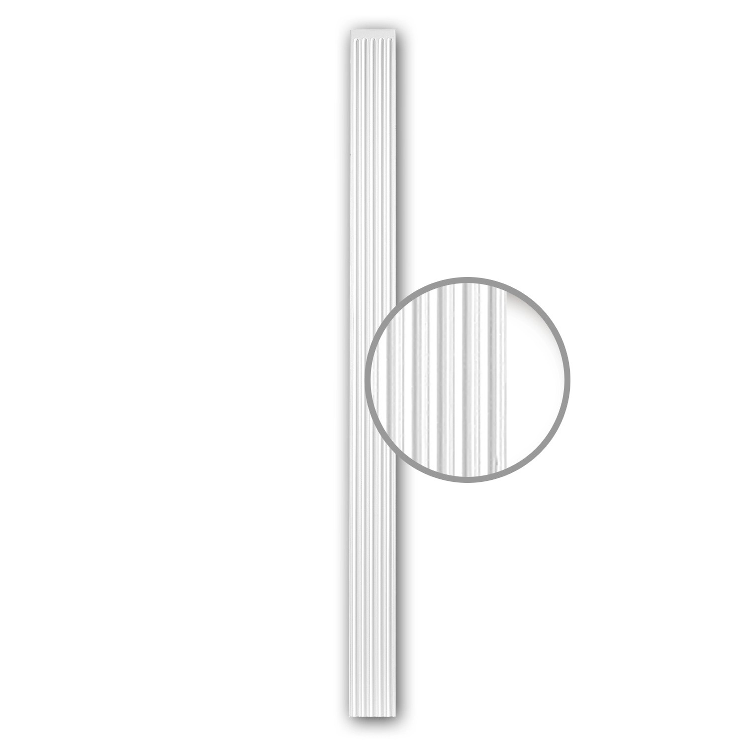 PROFHOME 122010 Pilaster Schaft Zierelement Flachsäule Wandsäule, 13,5 cm x 201 cm x 2,0 cm Weiß