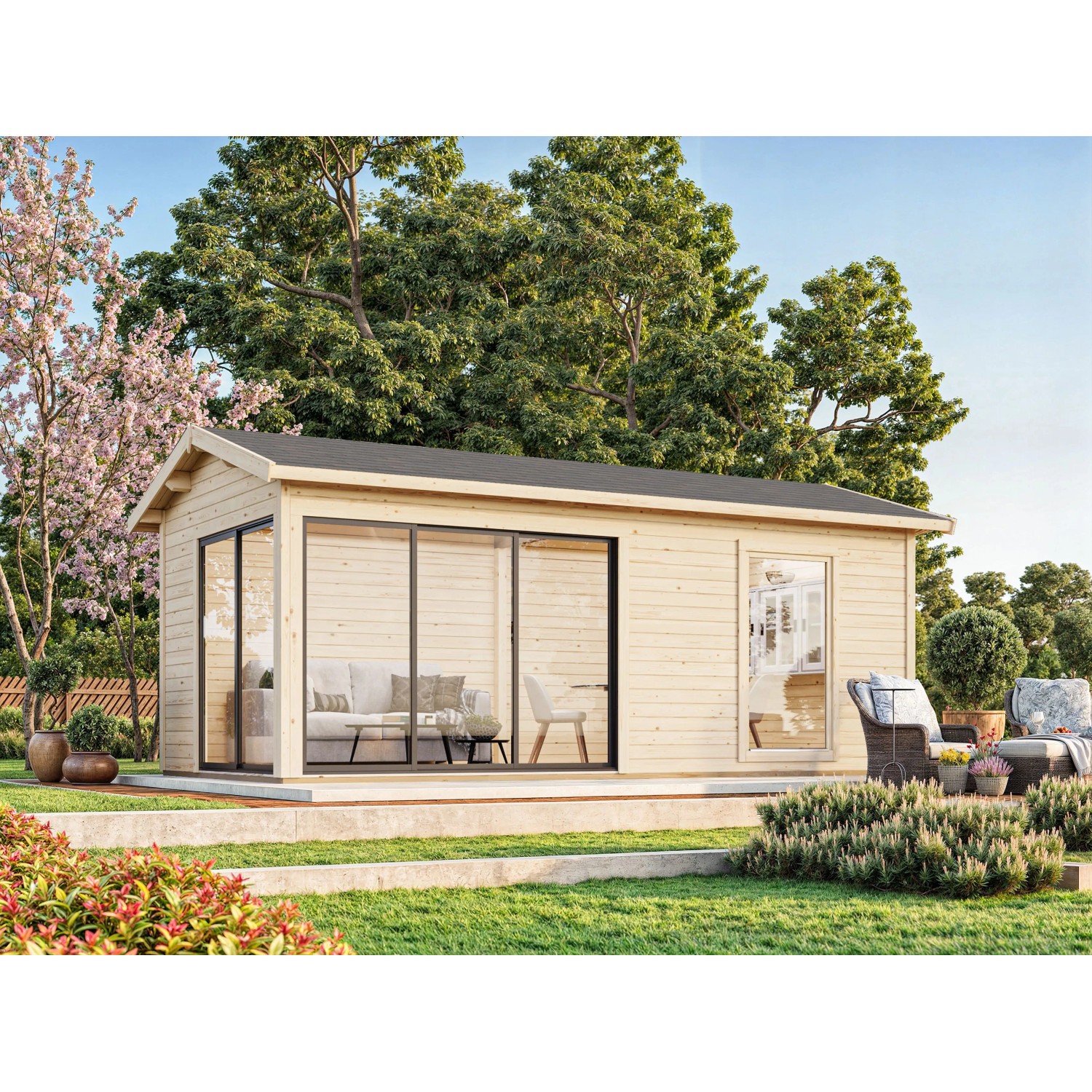 Palmako Gartenhaus Amanda Slide 595 x 300 cm Naturbelassen FSC® günstig online kaufen