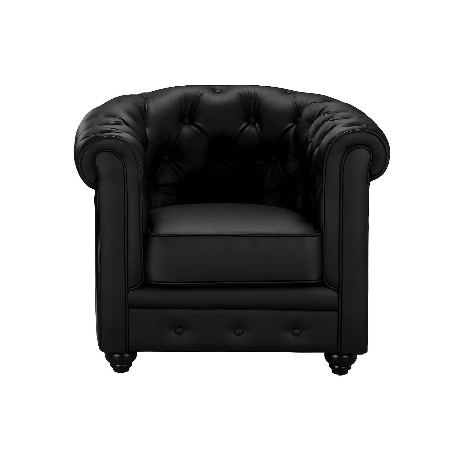 Vente-unique Sessel Mit Gerader Rückenlehne Chesterfield Schwarz 82 cm