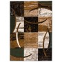 Grüner Designer Teppich 160x230cm mit abstraktem Muster für Wohnräume.