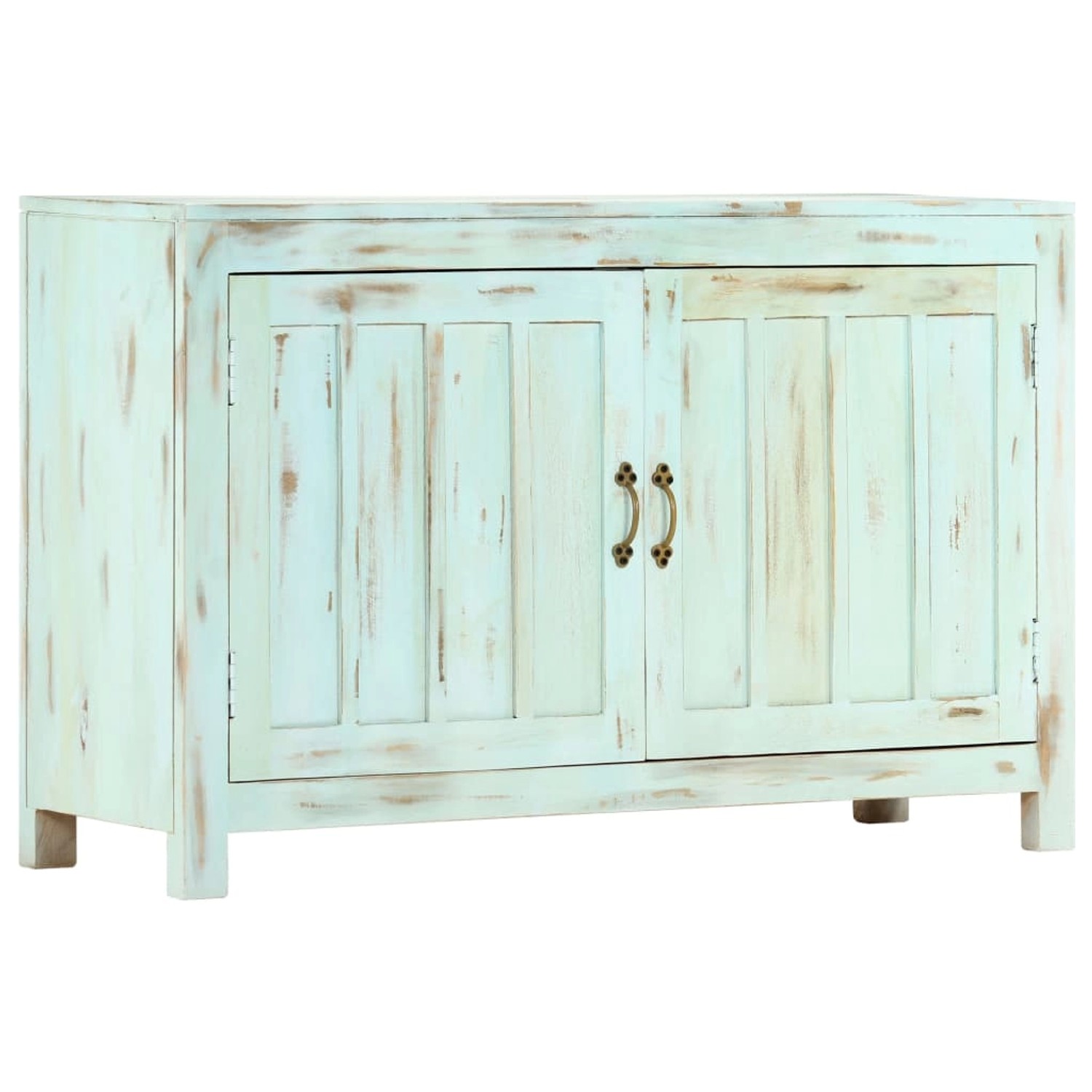 vidaXL Sideboard Hellblau 110x35x70 cm Massivholz Mango 247763